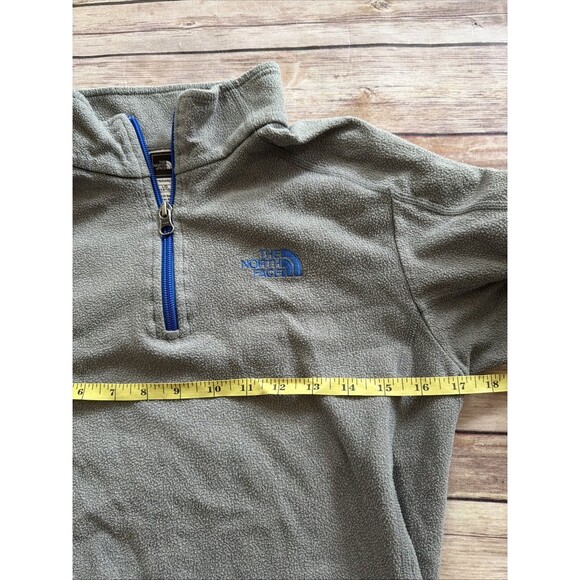 The North Face 1/4-zip quarter zip fleece Asphalt Grey Heather Boys Large 14/16 - Picture 4 of 6